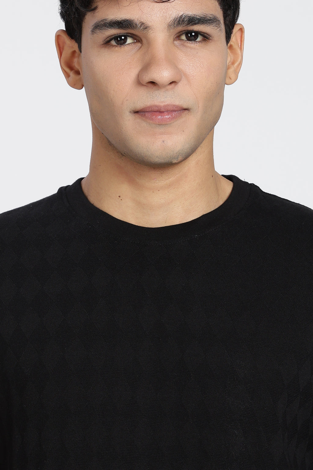 Black Cotton Blend Regular Fit T-Shirt for Men - Image 3