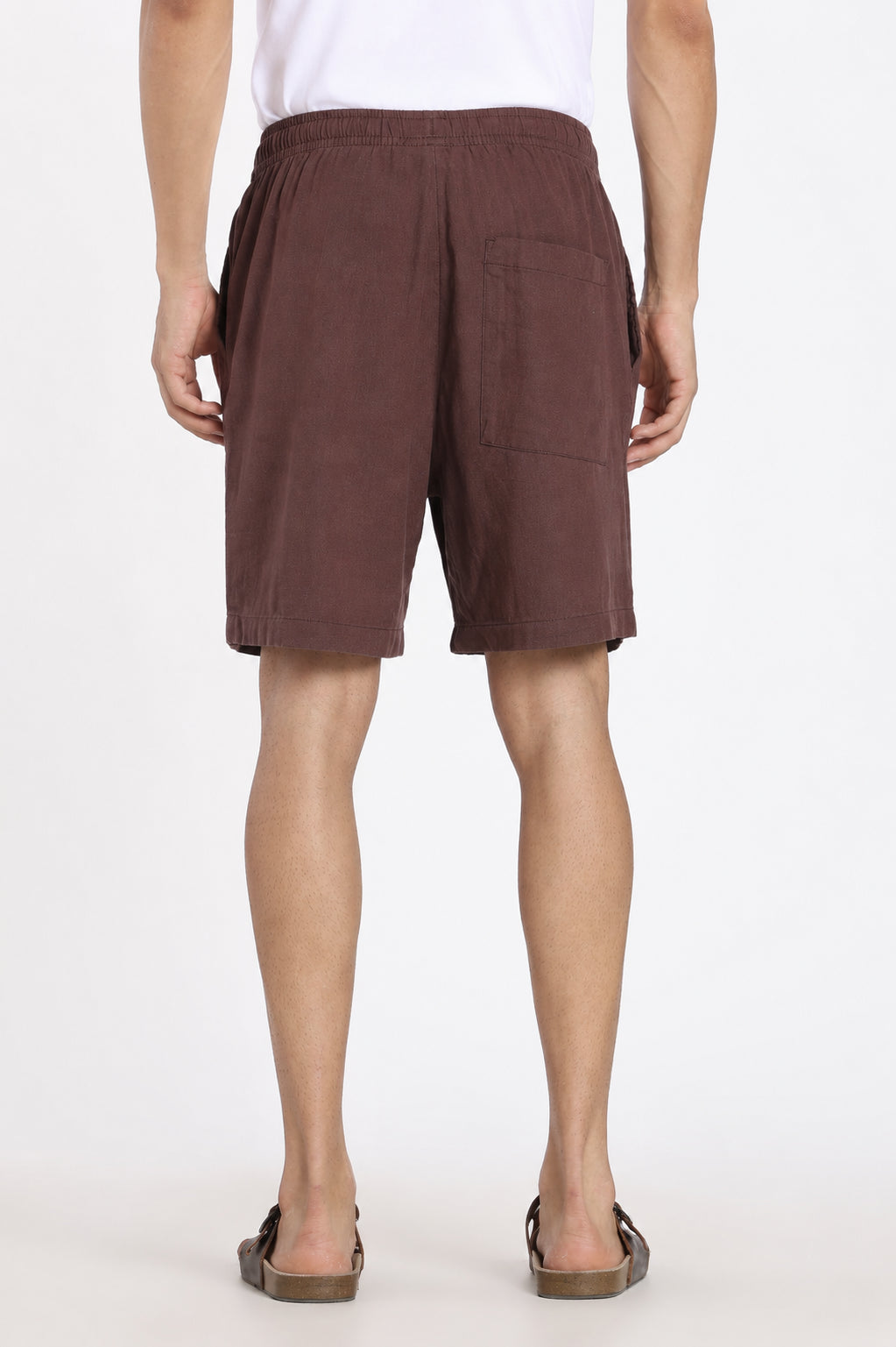 Brown Solid Regular Fit Shorts for Men - Image 5