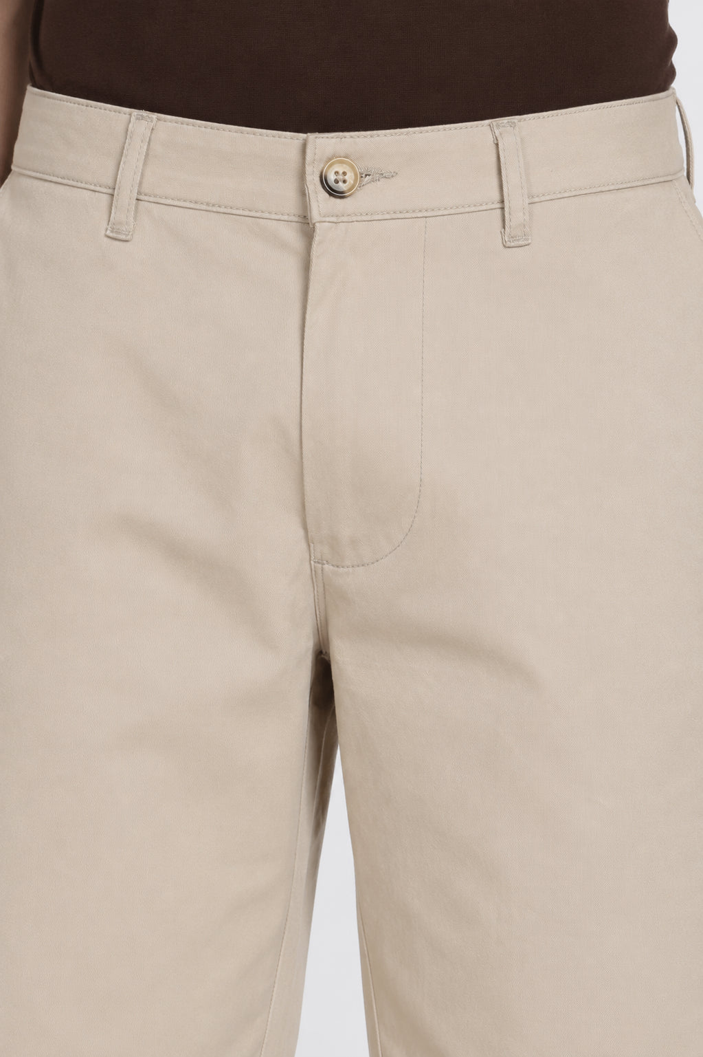 Beige 4 Pocketed Regular Fit Shorts For Men - Image 3