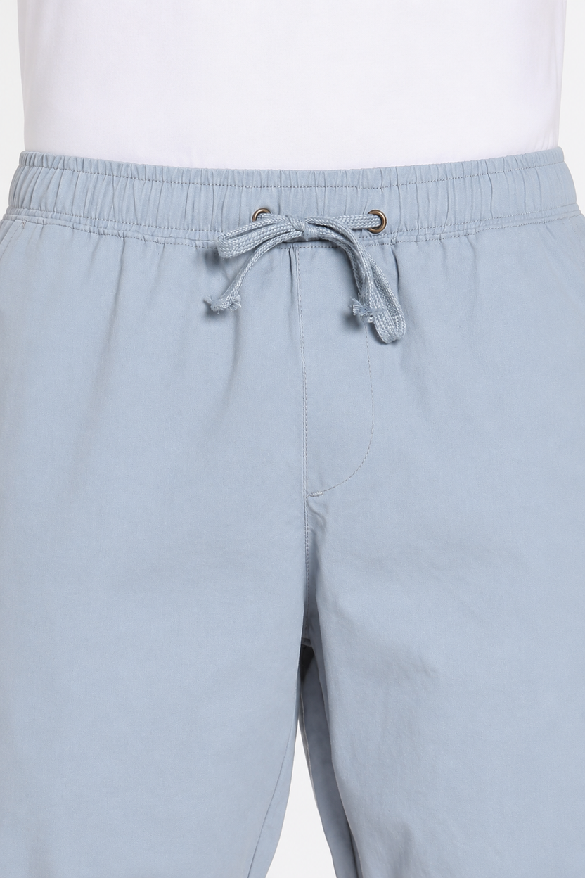 Light Blue 3 Pocketed Regular Fit Shorts For Men - Image 3