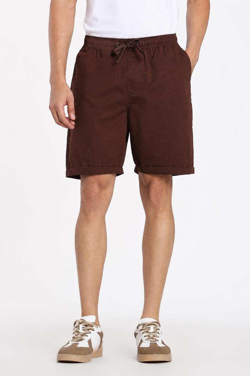 Chocolate 3 Pocketed Regular Fit Shorts For Men - Image 2