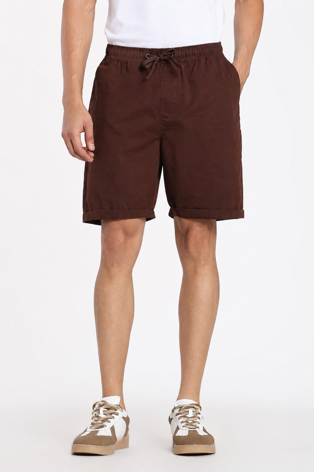 Chocolate 3 Pocketed Regular Fit Shorts For Men - Image 2