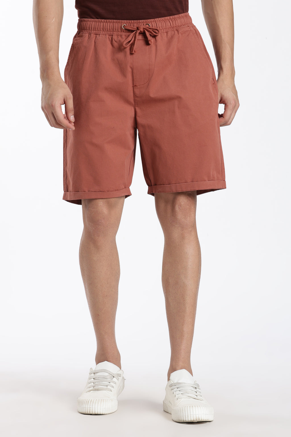 Rust Regular Fit Shorts With 4 Pocket For Men - Image 1