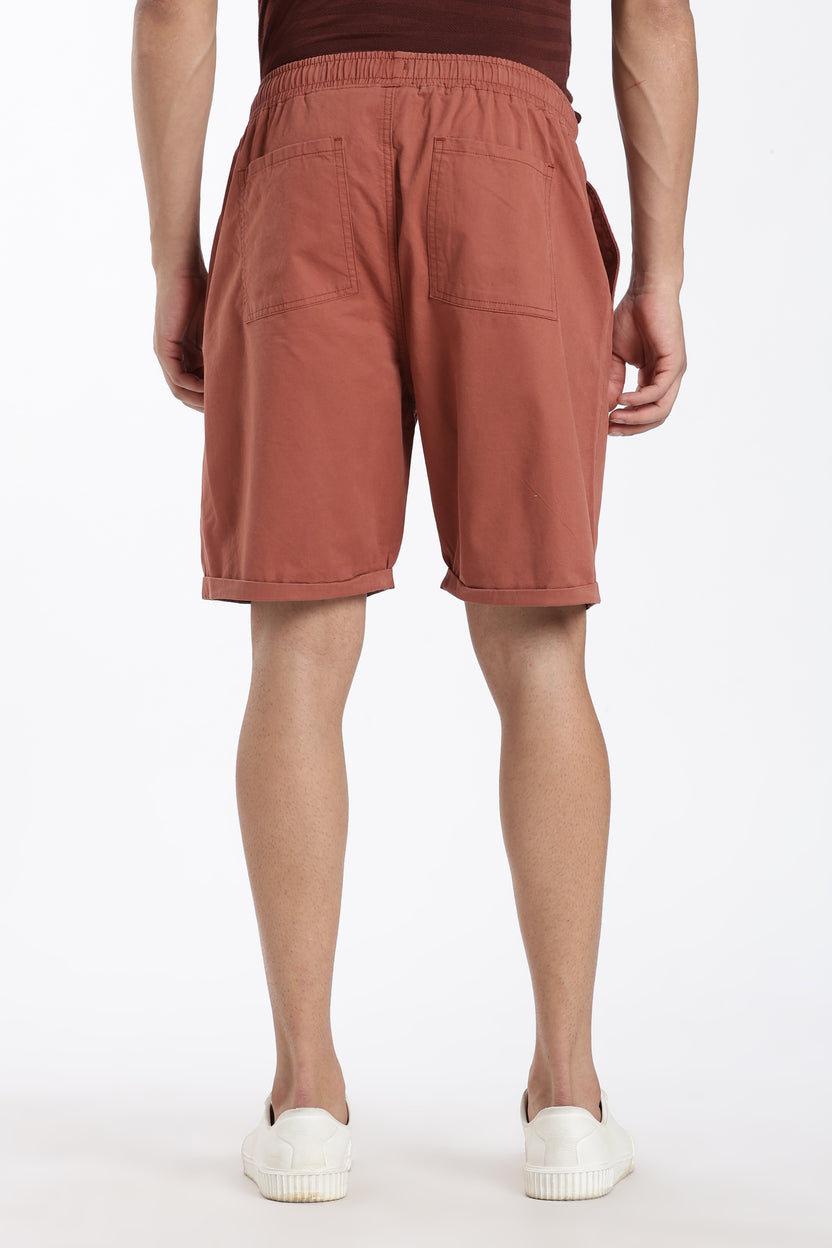 Rust Regular Fit Shorts With 4 Pocket For Men - Image 5