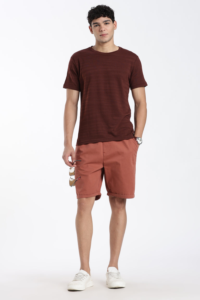 Rust Regular Fit Shorts With 4 Pocket For Men - Image 7