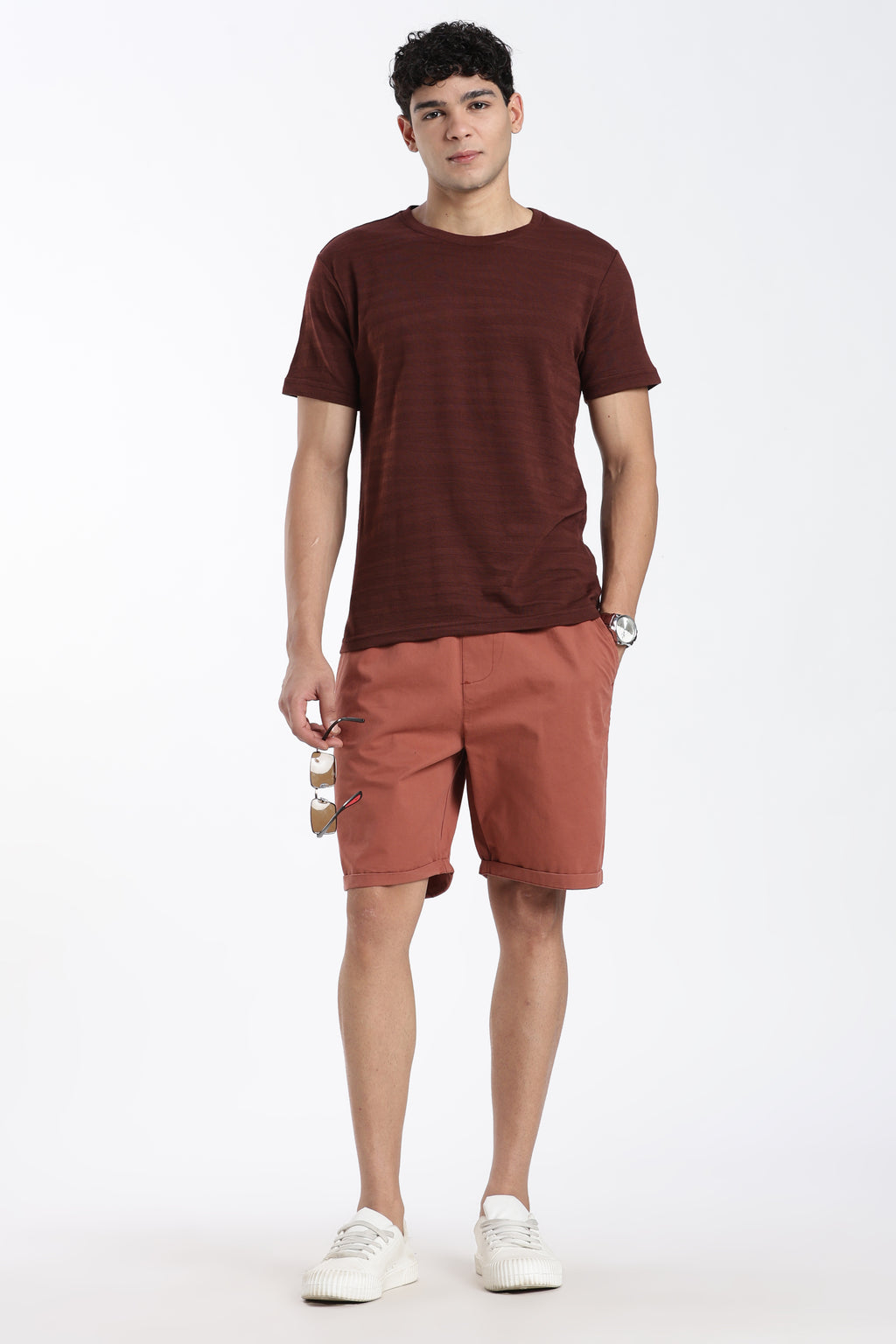 Rust Regular Fit Shorts With 4 Pocket For Men - Image 7