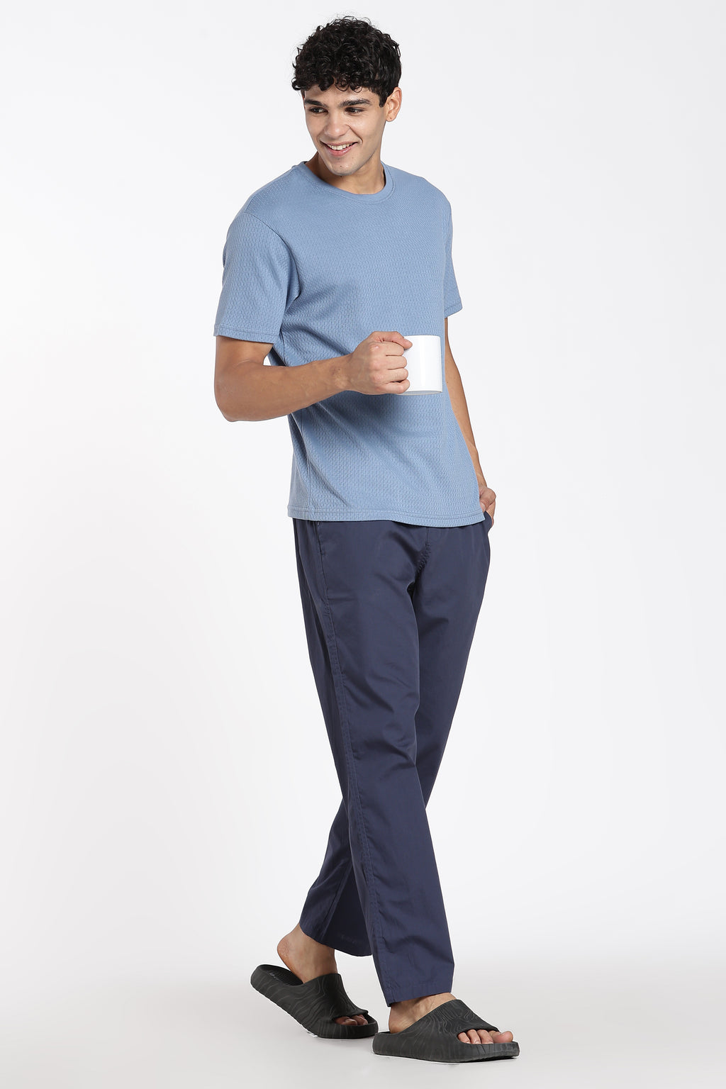 Navy Regular Fit Pyjamas For Men - Image 6