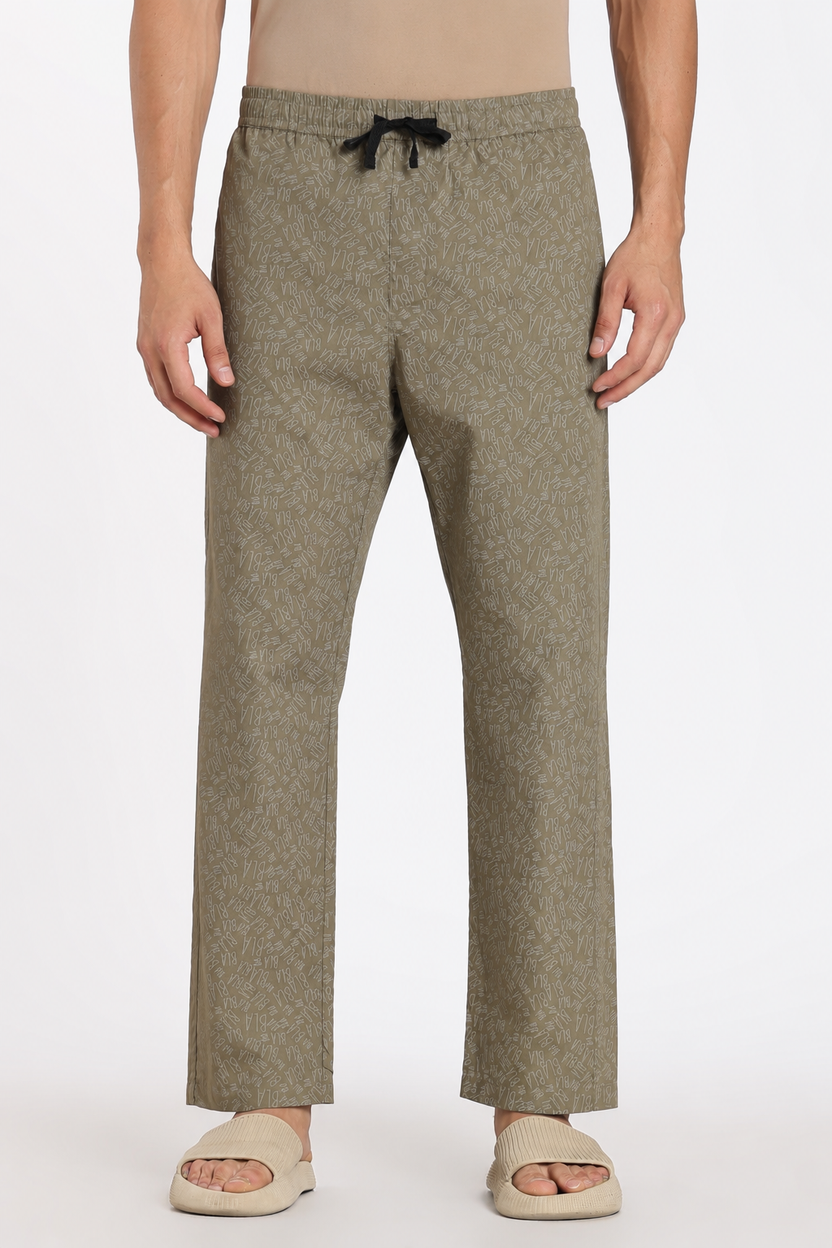 Olive Regular Fit Pyjamas With 2 Pocket for Men - Image 2