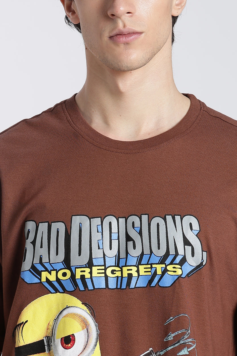 Brown Minion Graphic Oversized Fit T-Shirt for Men - Image 7