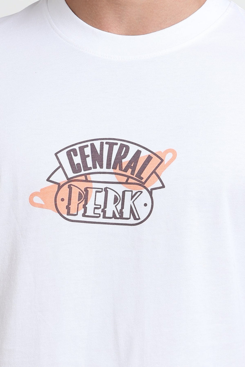 White Graphic Printed Regular Fit T-Shirt For Men - Image 3