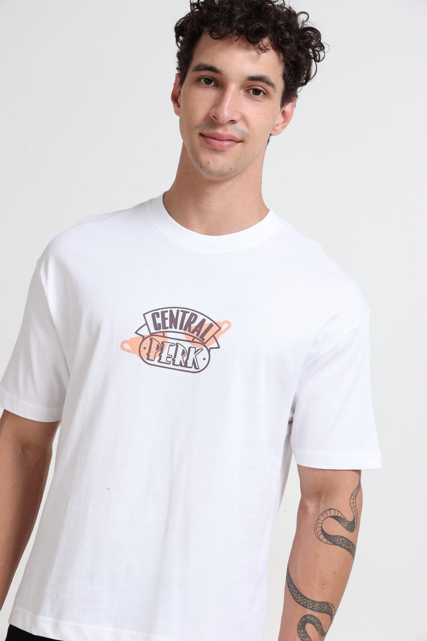 White Graphic Printed Regular Fit T-Shirt For Men - Image 4