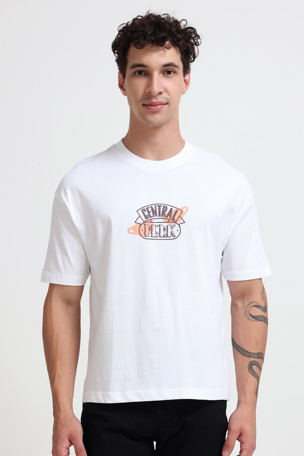 White Graphic Printed Regular Fit T-Shirt For Men - Image 2