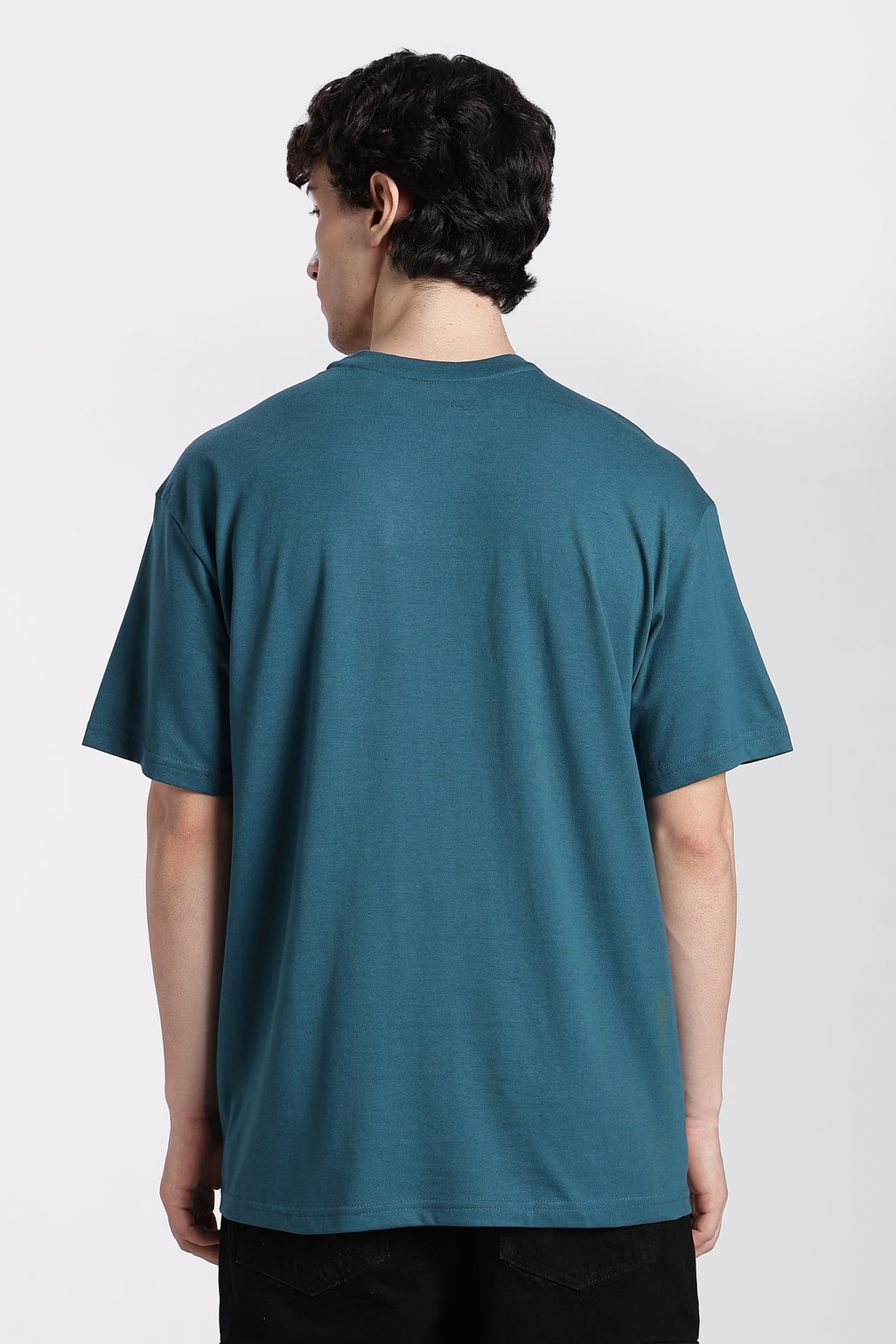 Teal Cartoon Oversized Fit T-Shirt for Men - Image 5