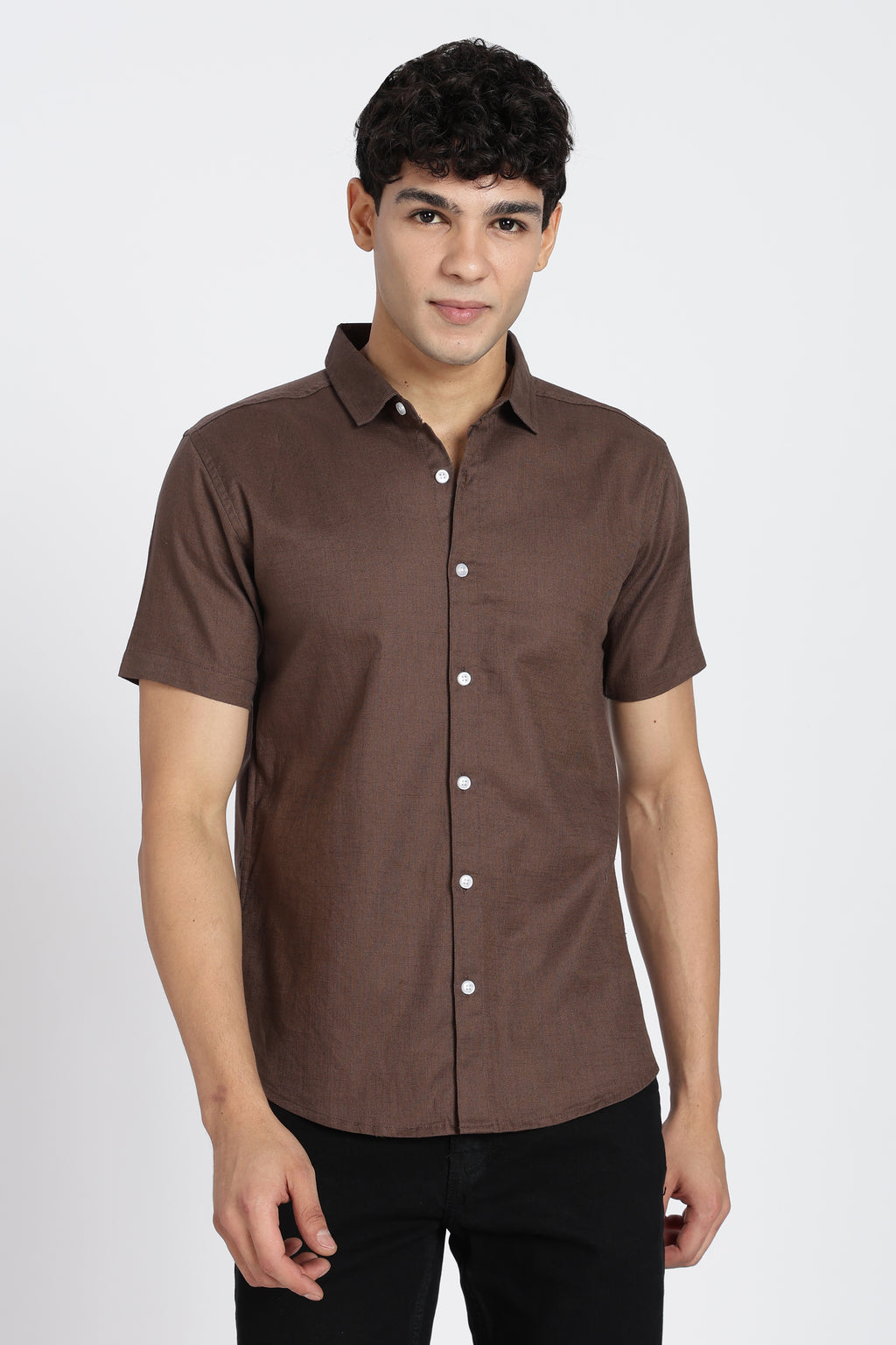 Chocolate Cotton Regular Fit Shirt for Men - Image 2