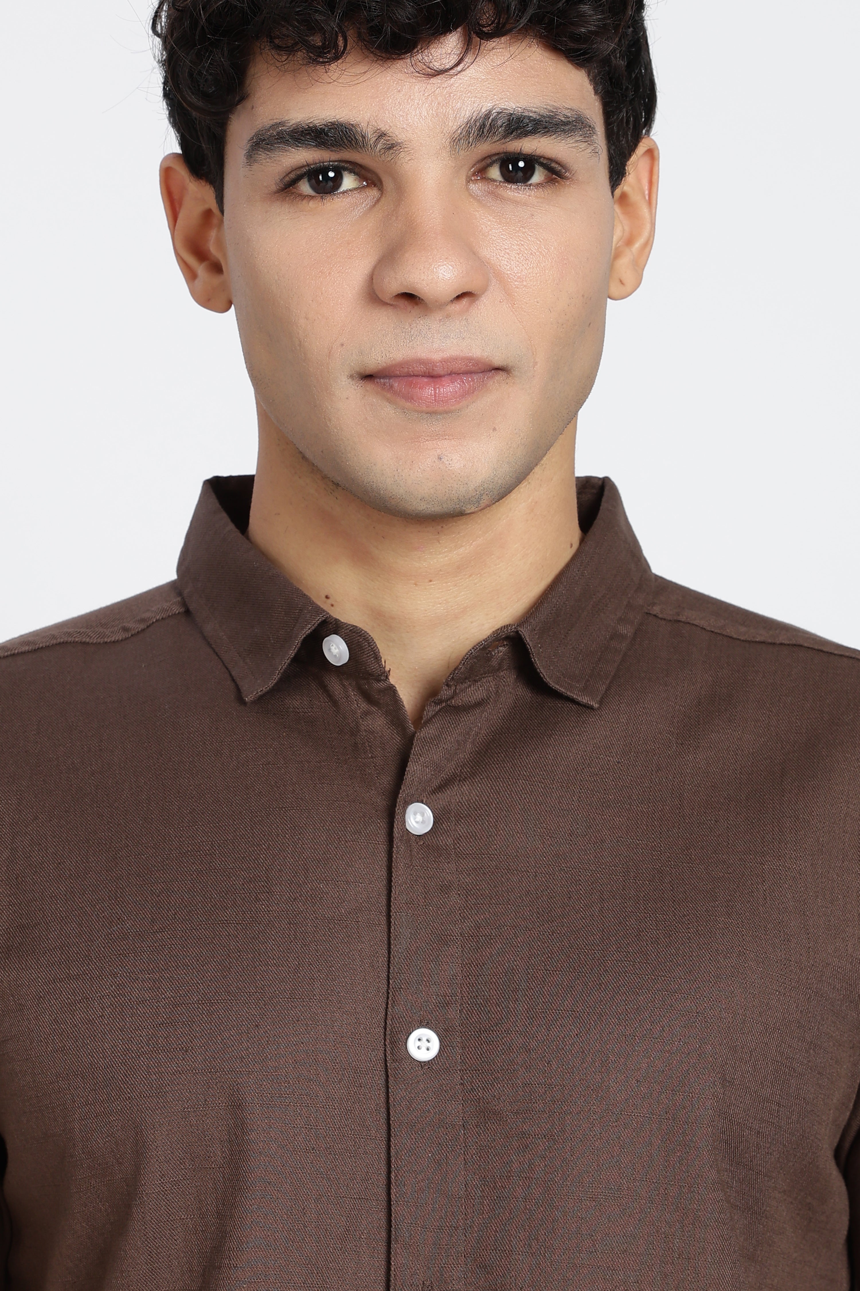 Chocolate Cotton Regular Fit Shirt for Men - Image 3