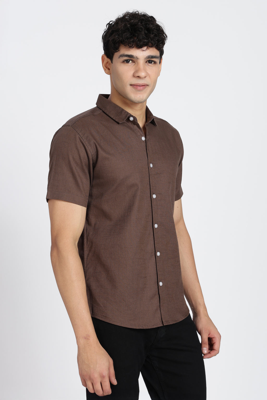 Chocolate Cotton Regular Fit Shirt for Men - Image 4