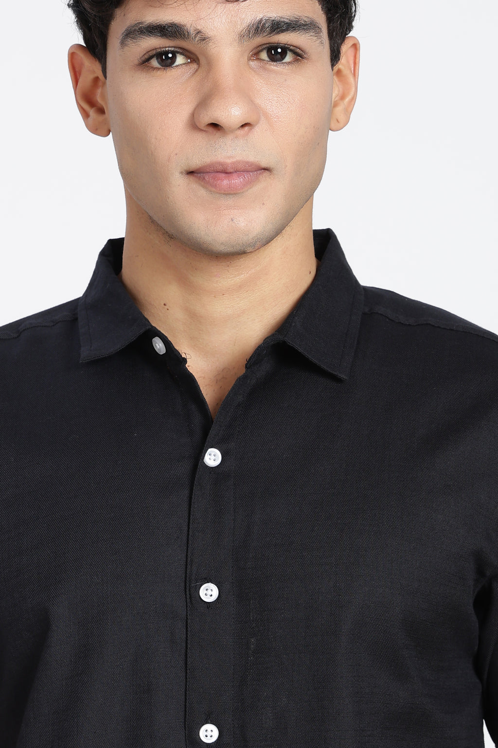 Black Cotton Regular Fit Shirt for Men - Image 6