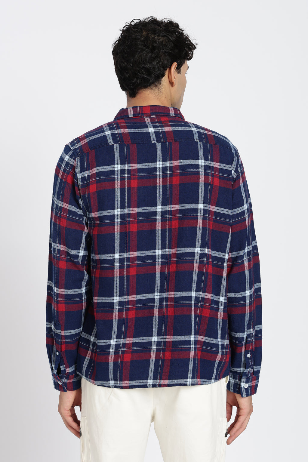 Navy Cotton Regular Fit Shirt for Men - Image 5