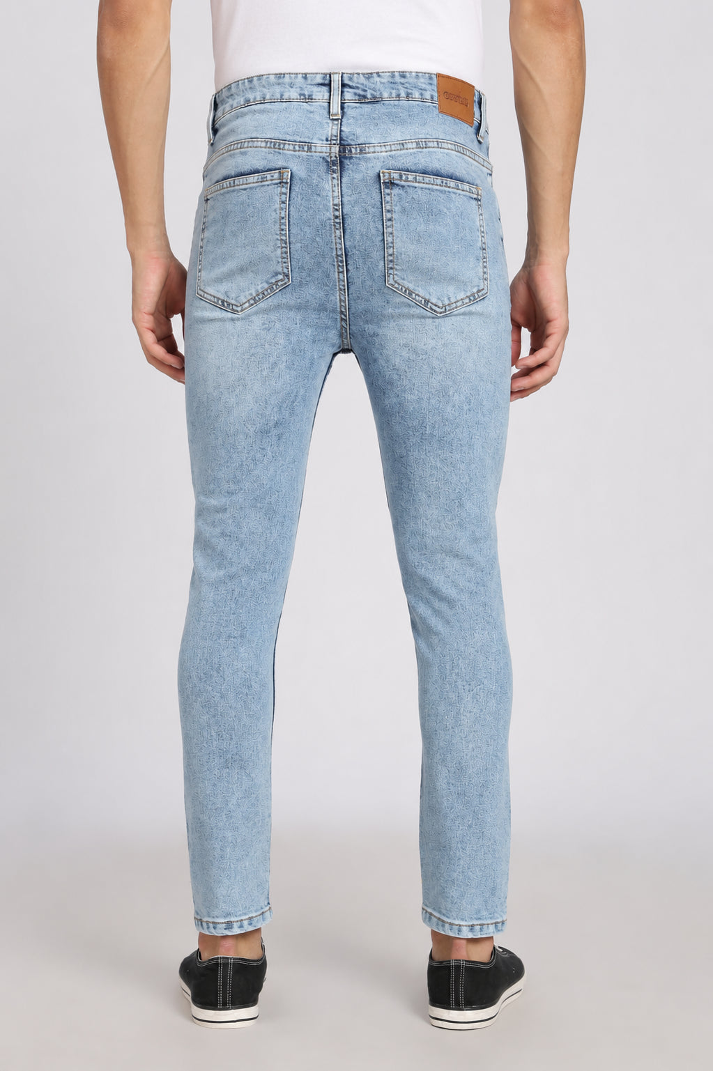 Light Blue 5 Pocketed Slim Fit Jeans for Men - Image 5