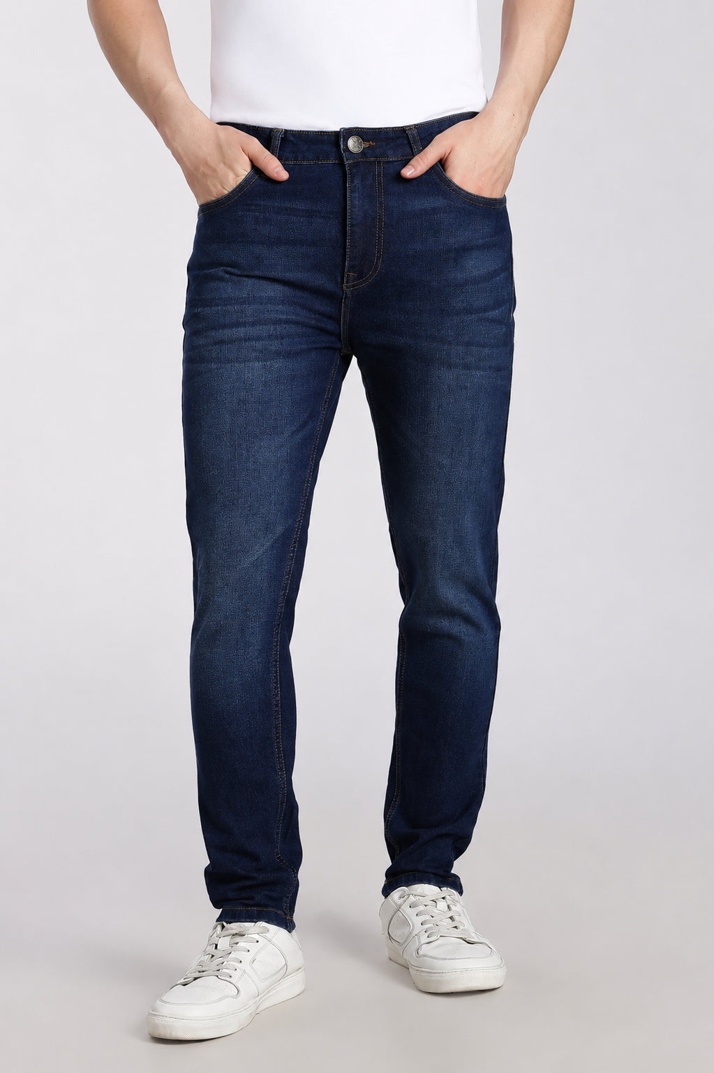 Navy 5 Pocketed Slim Fit Jeans for Men - Image 2