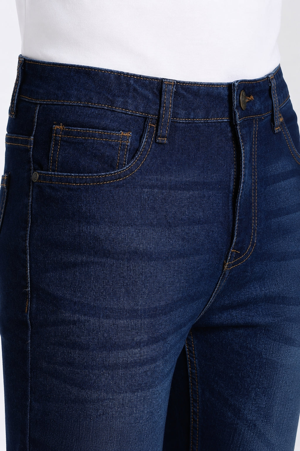 Navy 5 Pocketed Slim Fit Jeans for Men - Image 3