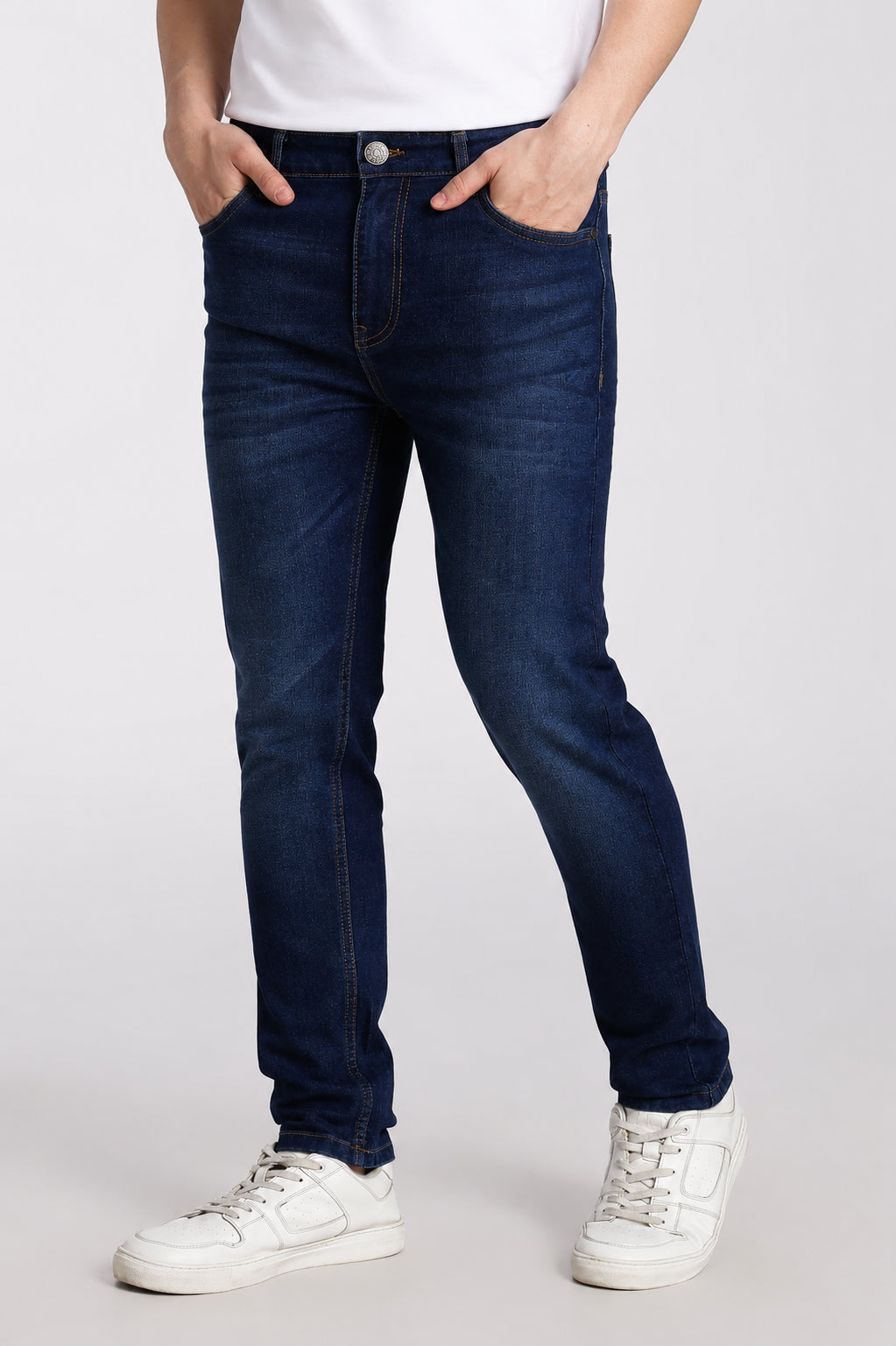 Navy 5 Pocketed Slim Fit Jeans for Men - Image 4