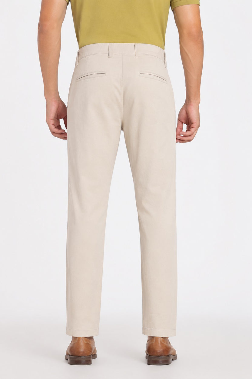 Beige Regular Fit Chinos With 4 Pocket For Men - Image 5