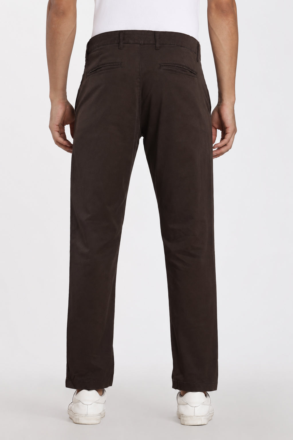 Chocolate 4 Pocketed Regular Fit Chinos for Men - Image 5