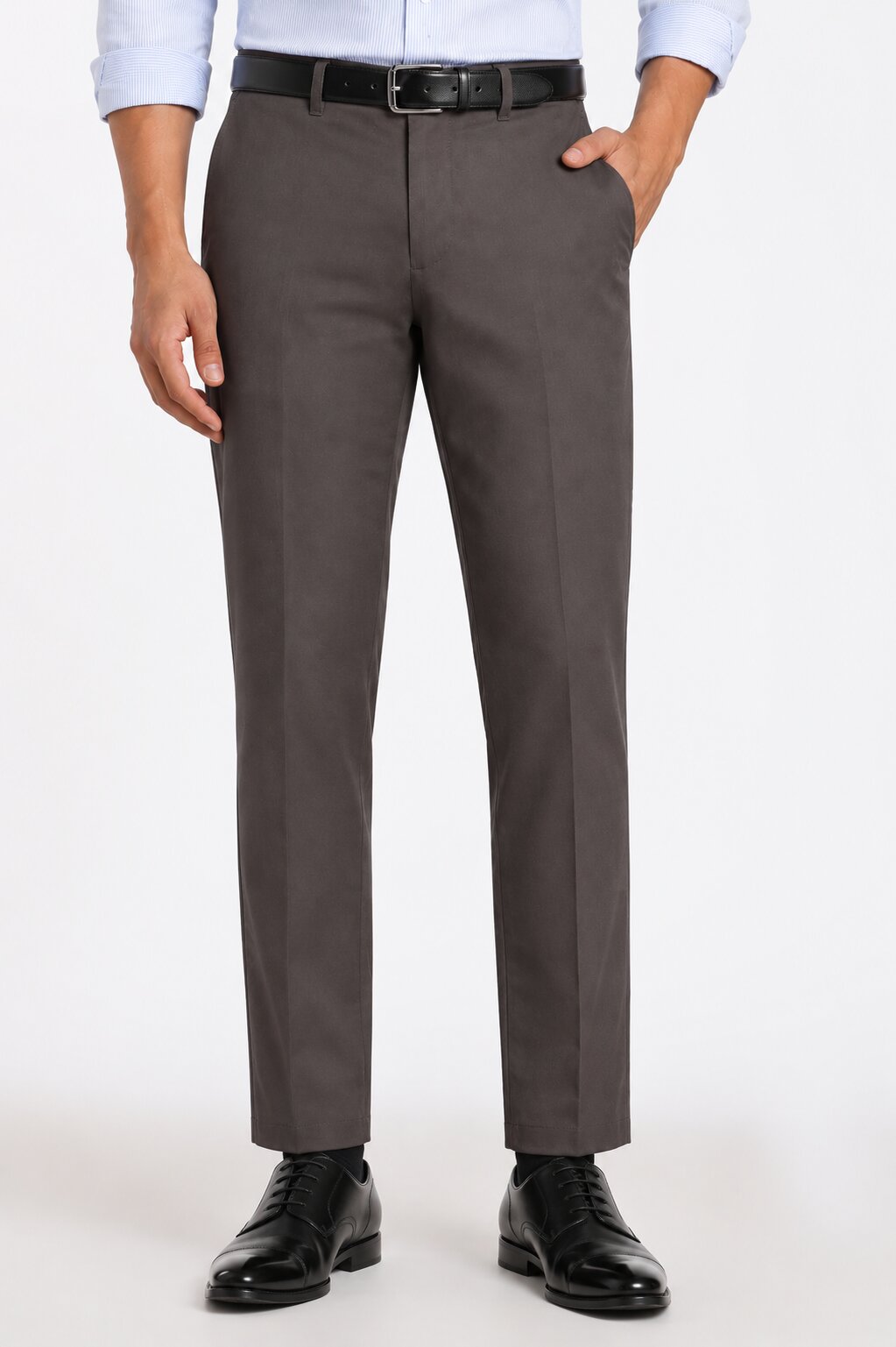 Chocolate Regular Fit 4 Pocketed Chinos for Men - Image 1
