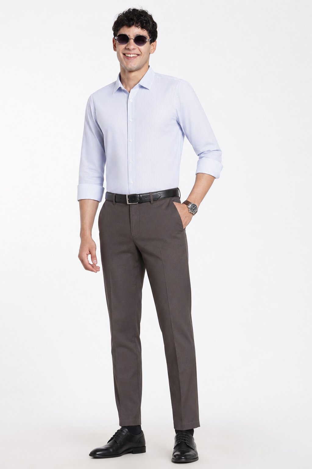 Chocolate Regular Fit 4 Pocketed Chinos for Men - Image 5