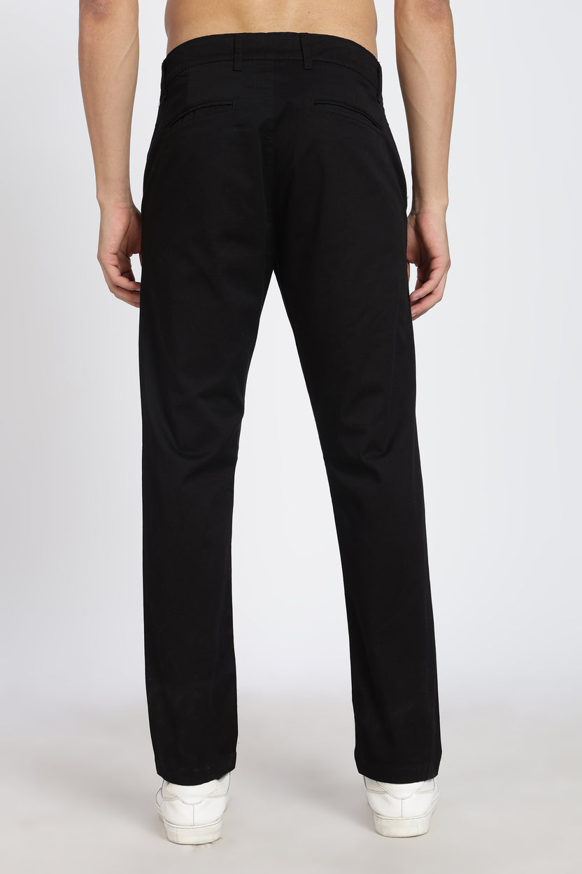 Black Regular Fit Solid Casual Trouser for Men - Image 5