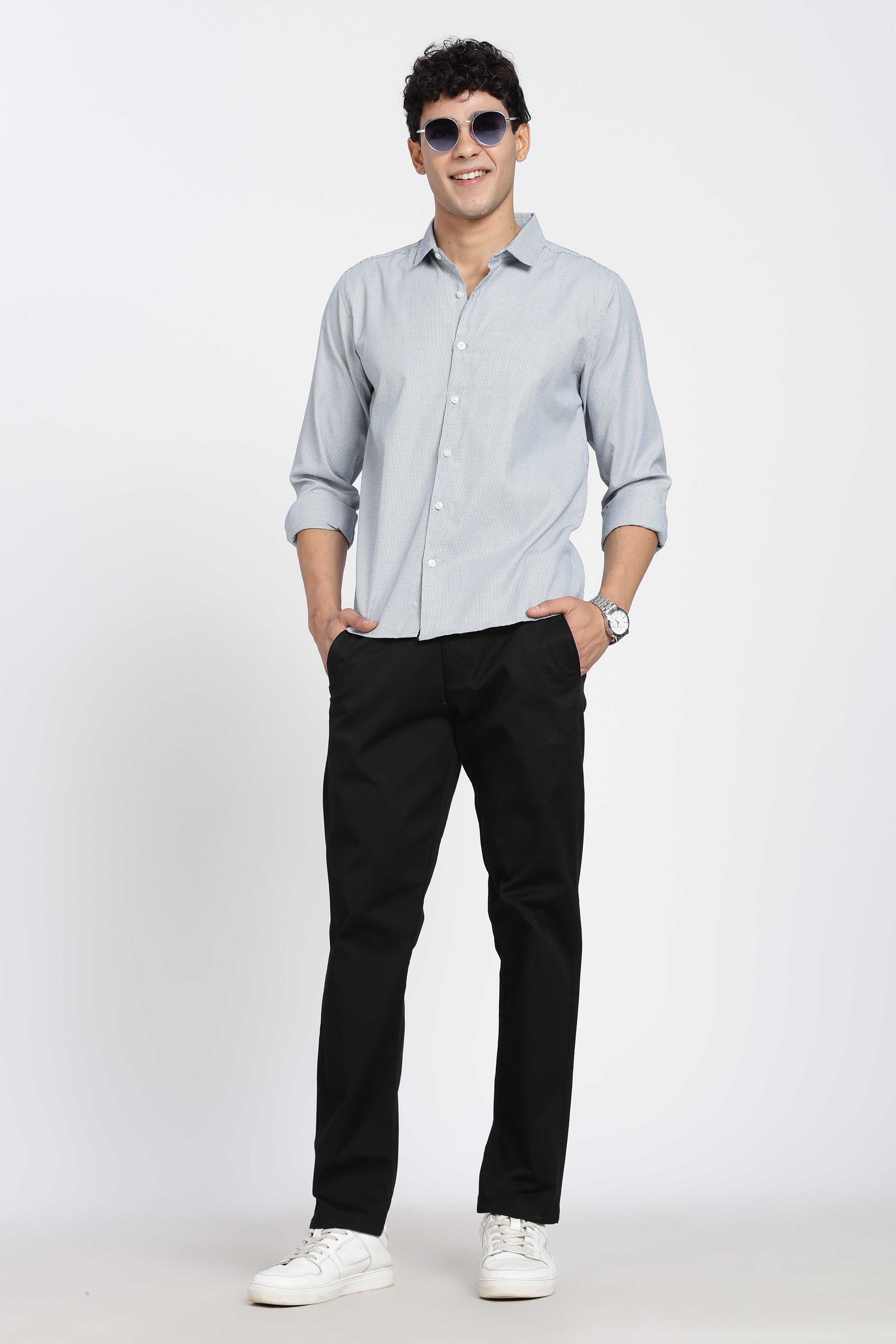Black Regular Fit Solid Casual Trouser for Men - Image 6
