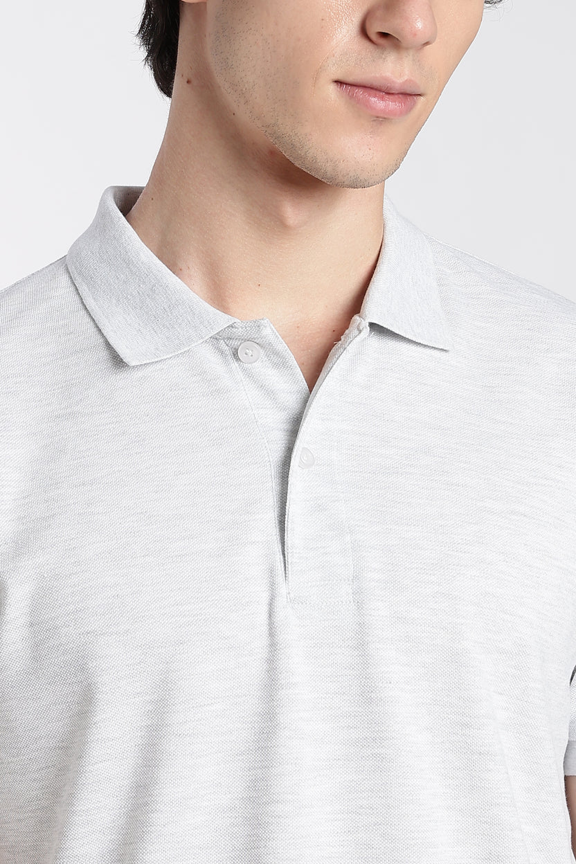 Light Grey Everyday Essentials Regular Fit Polo T-Shirt For Men - Image 2
