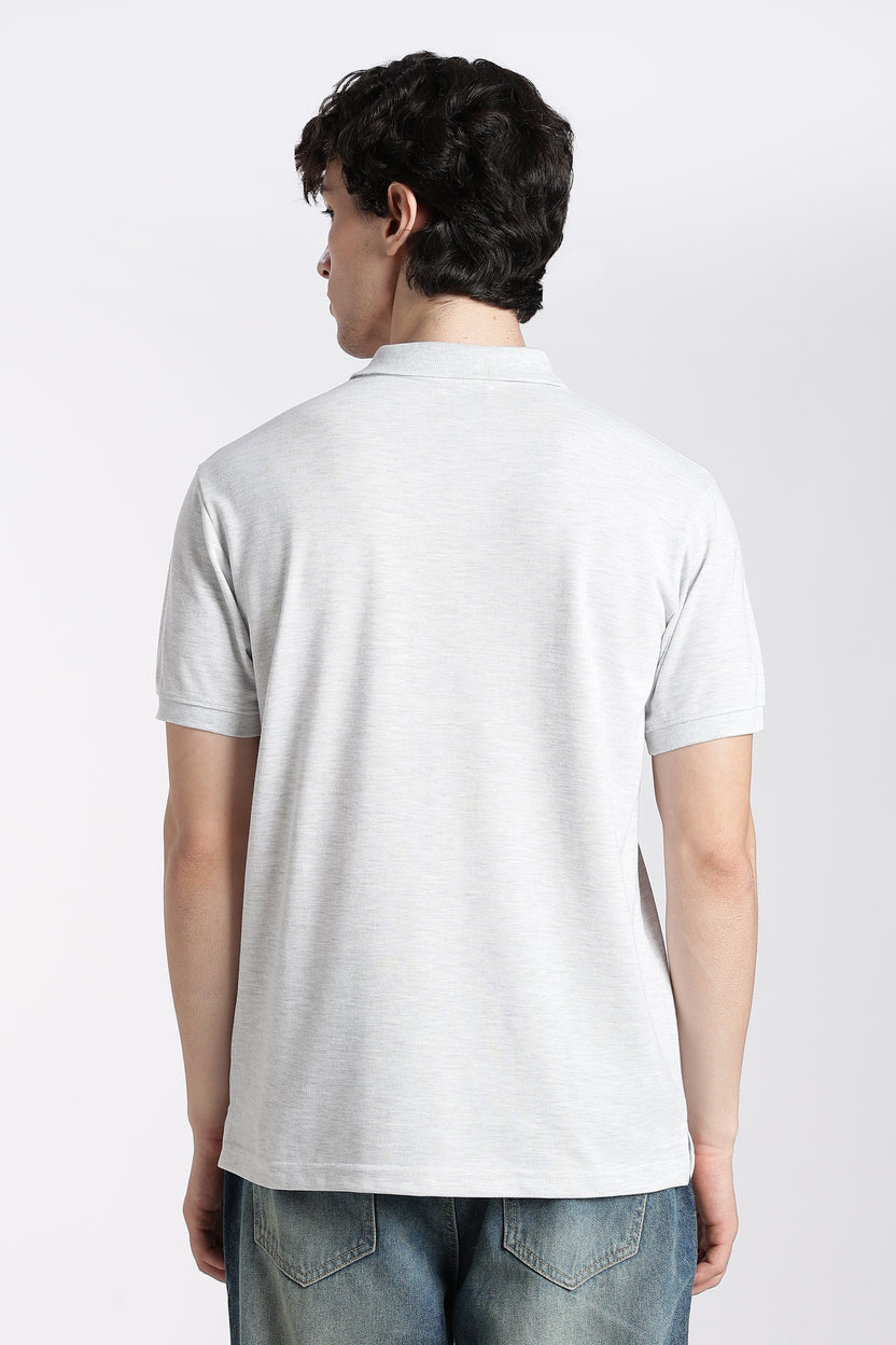 Light Grey Everyday Essentials Regular Fit Polo T-Shirt For Men - Image 5