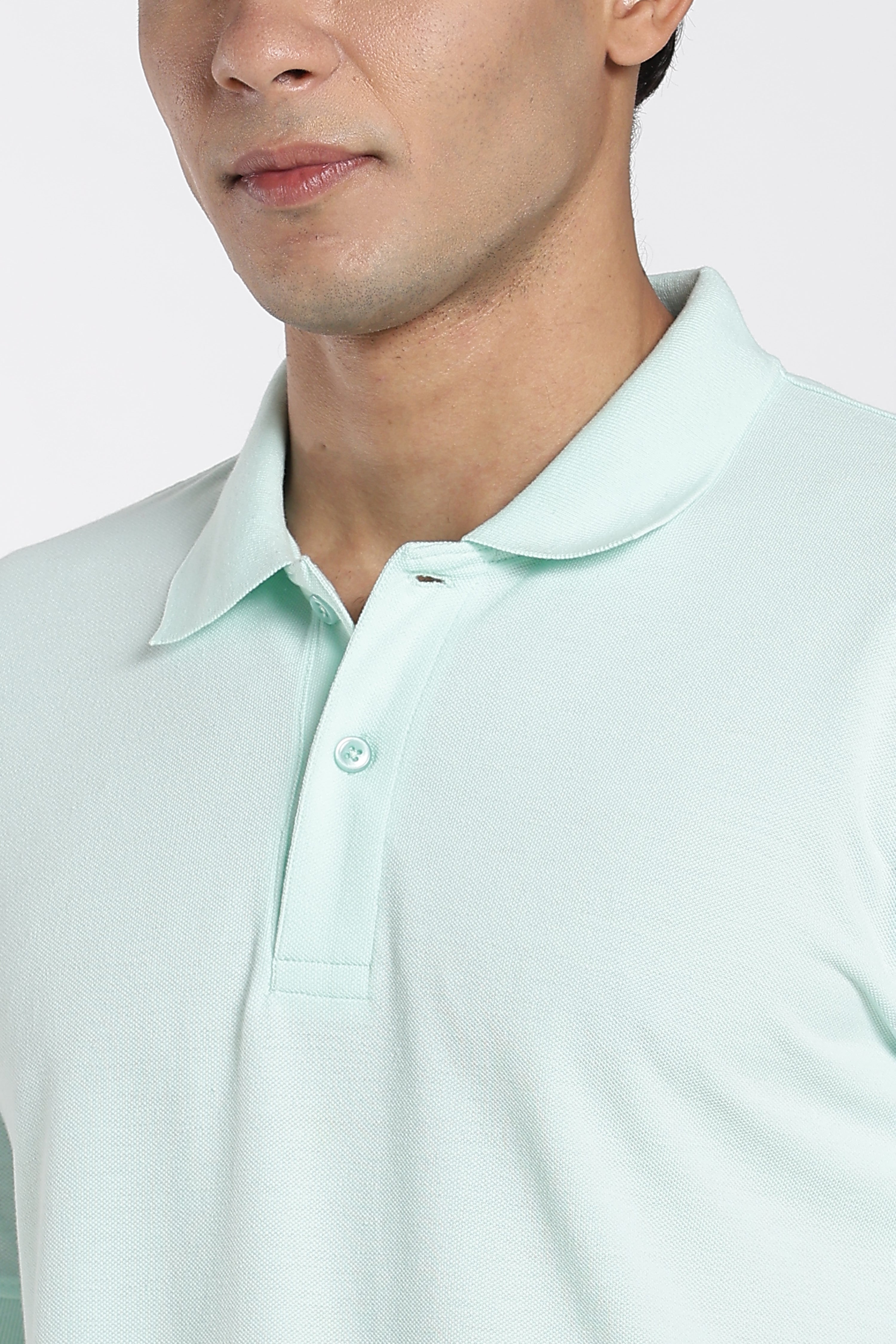 Aqua Solid Regular Fit Polo T-Shirt for Men - Image 3
