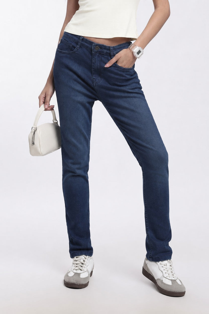 Navy Regular Fit Jeans for Women - Image 1