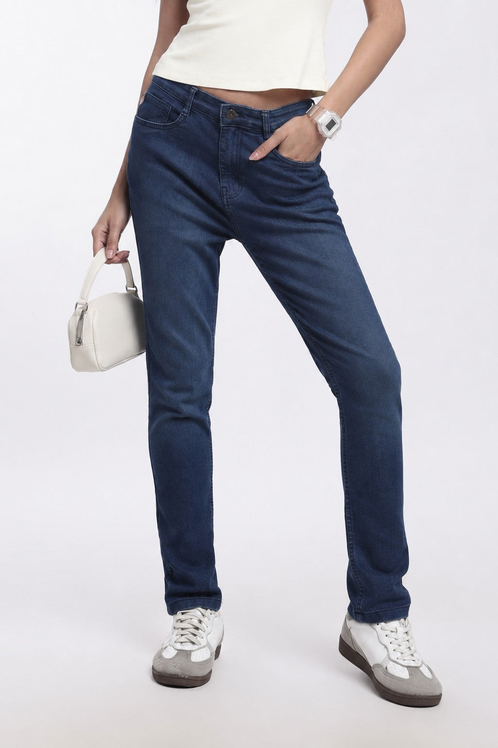 Navy Regular Fit Jeans for Women - Image 1