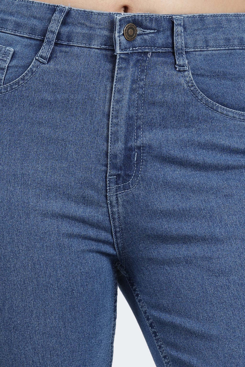 Blue 5 Pocketed Boot-Cut Jeans for Women - Image 3
