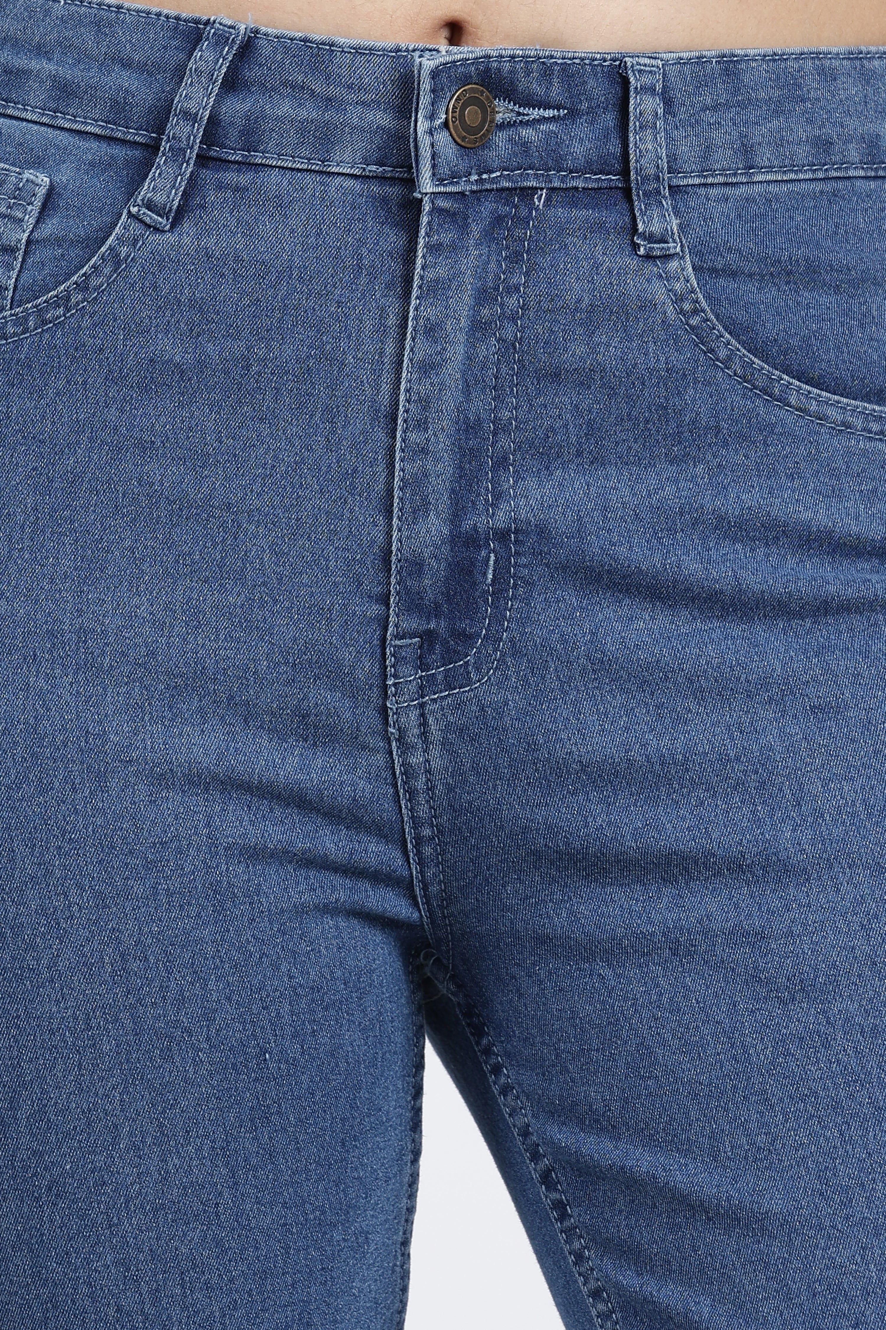 Blue 5 Pocketed Boot-Cut Jeans for Women - Image 3