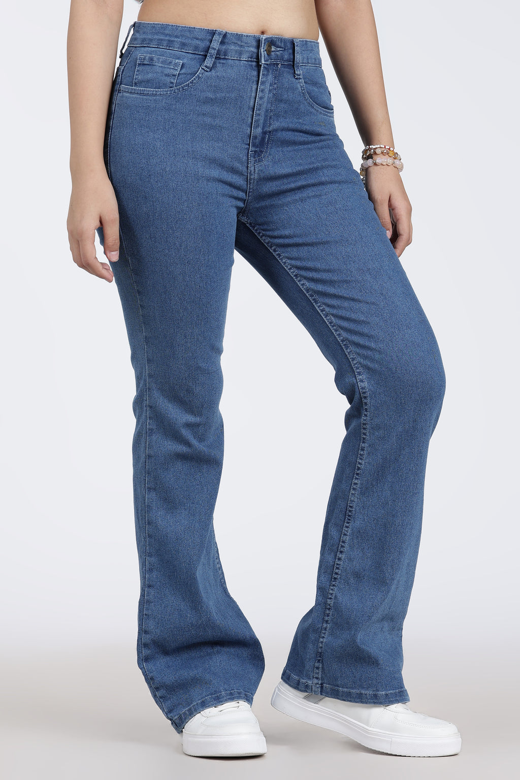 Blue 5 Pocketed Boot-Cut Jeans for Women - Image 4