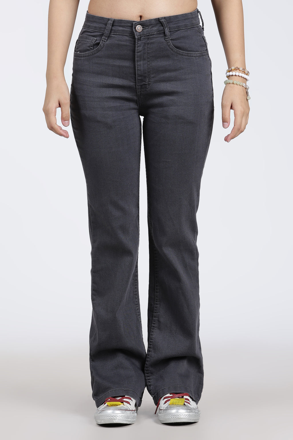 Grey 5 Pocketed Straight Fit Jeans for Women - Image 2