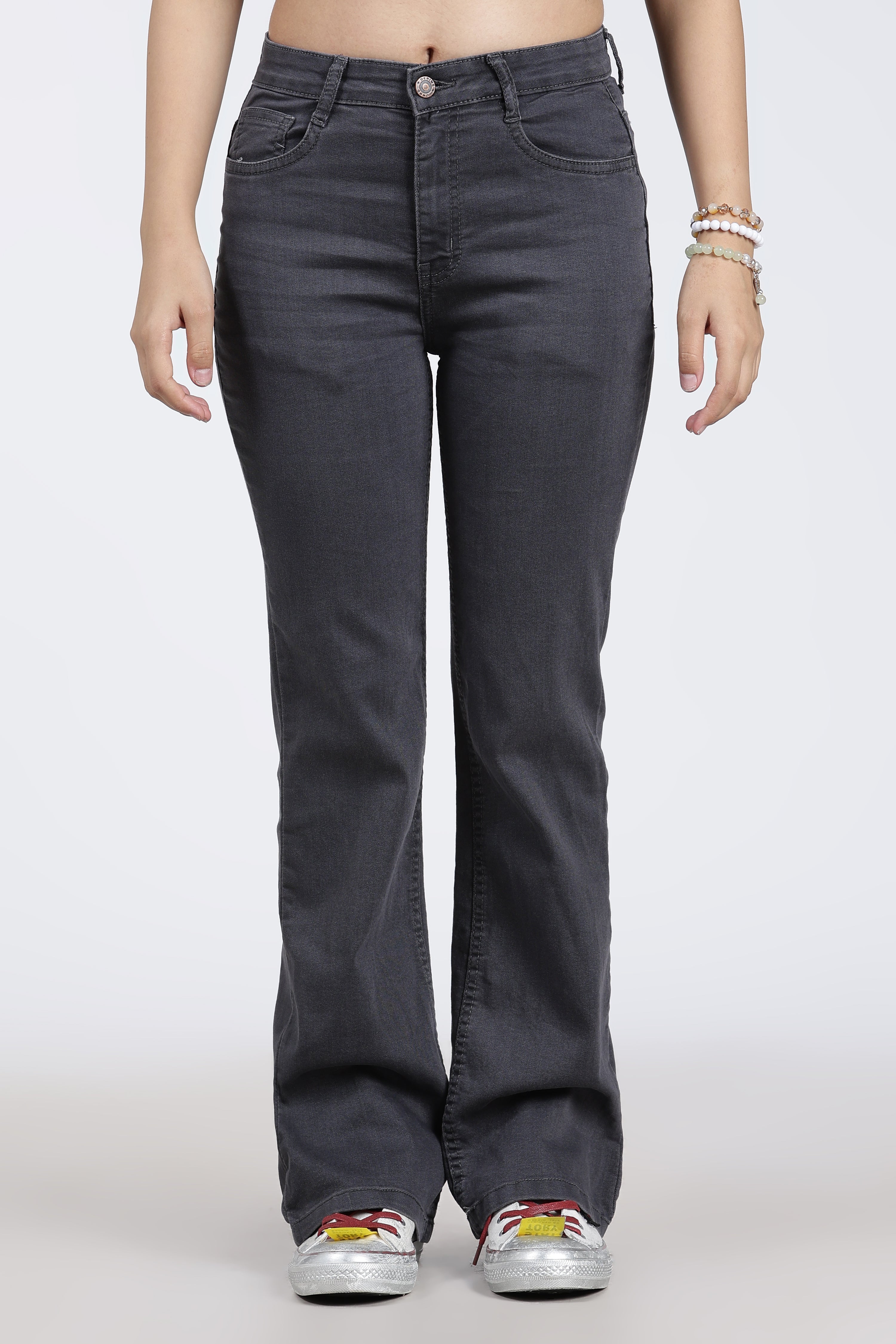 Grey 5 Pocketed Straight Fit Jeans for Women - Image 2