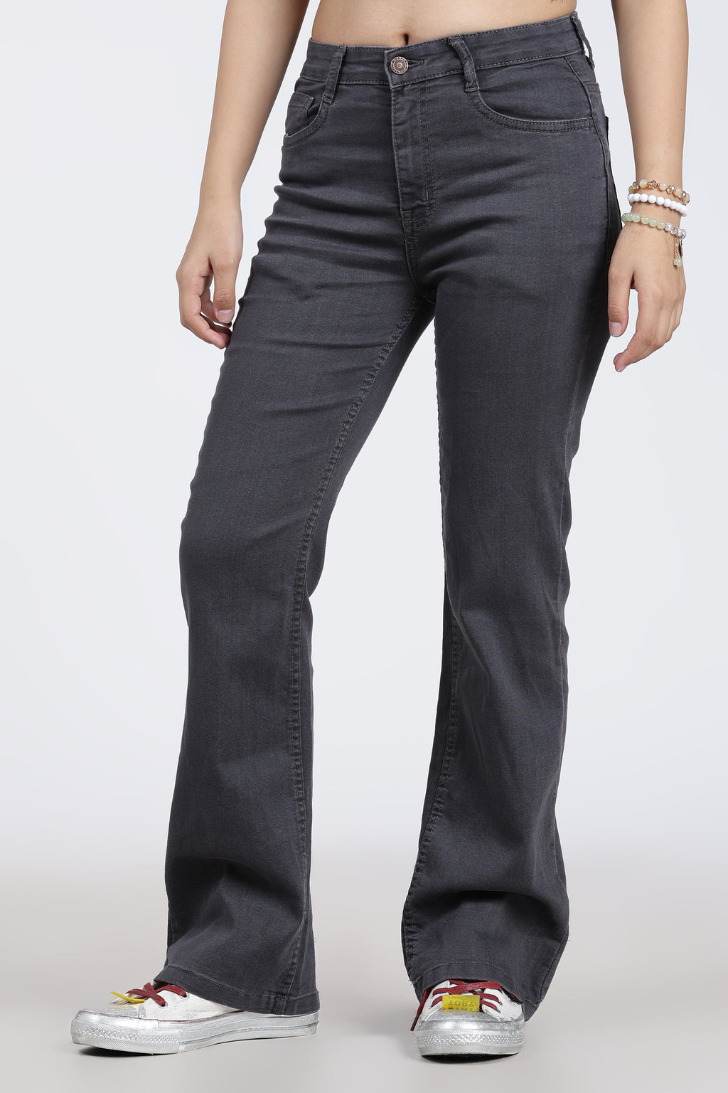 Grey 5 Pocketed Straight Fit Jeans for Women - Image 4
