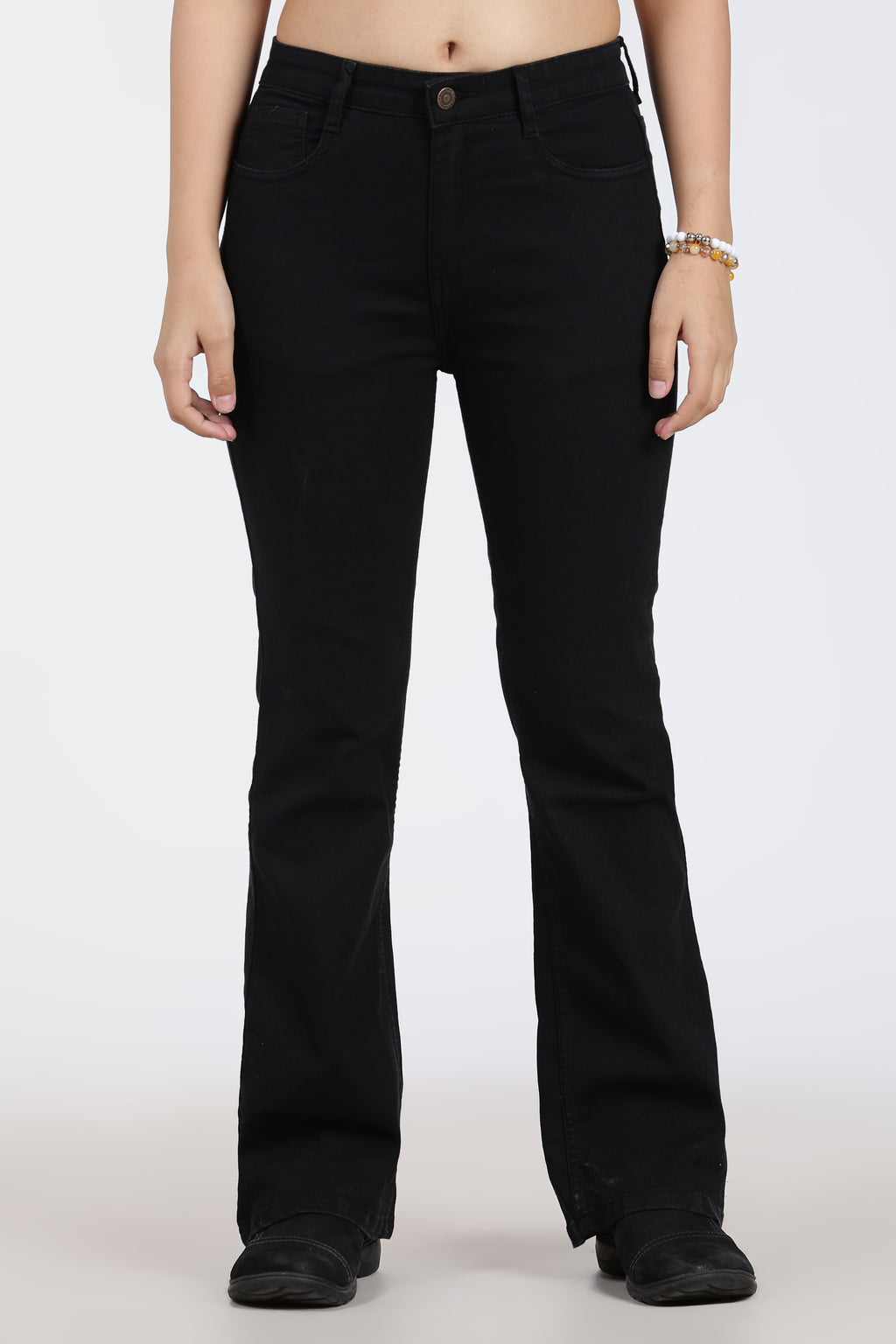Black 5 Pocketed Regular Fit Jeans for Women - Image 2