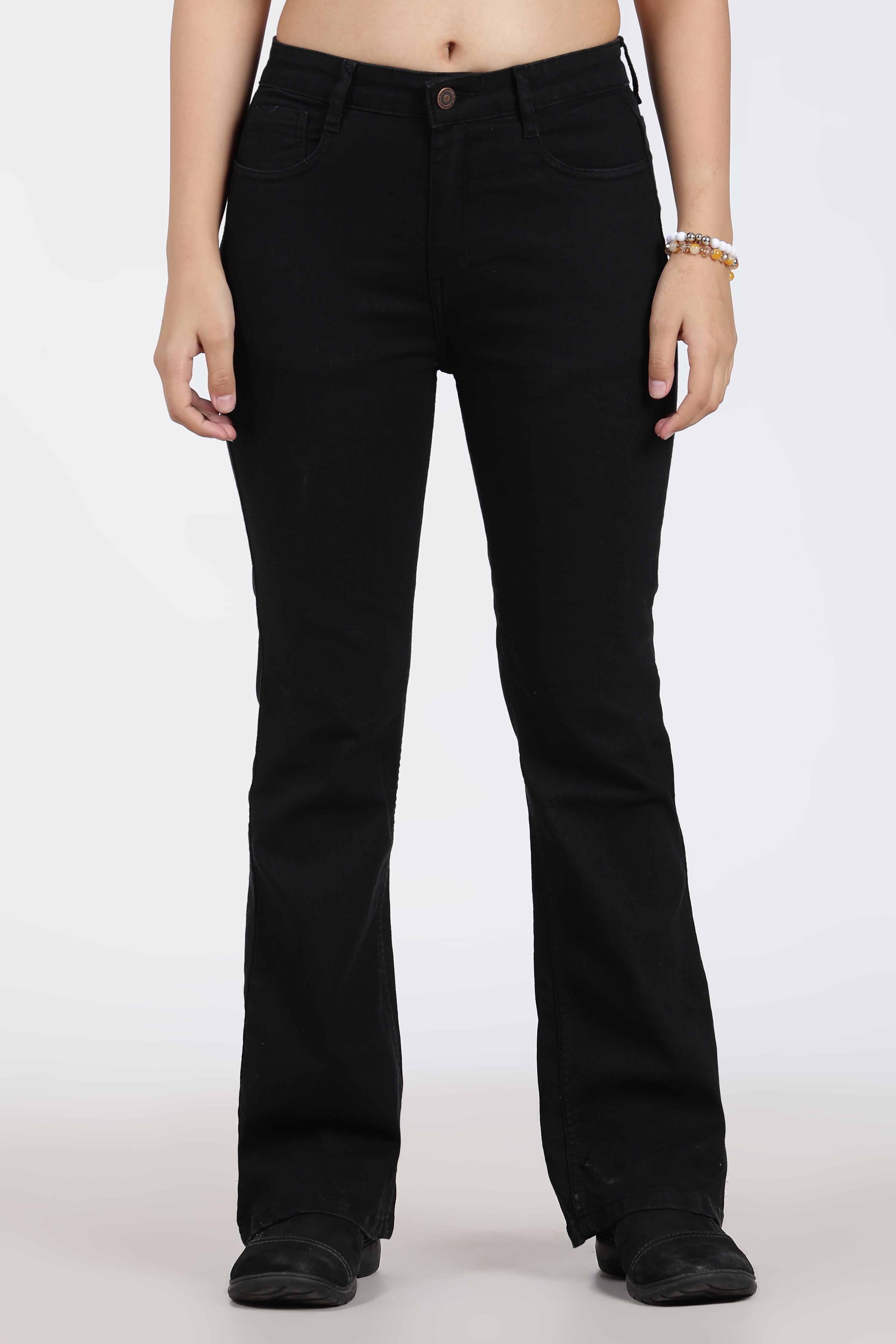 Black 5 Pocketed Regular Fit Jeans for Women - Image 2