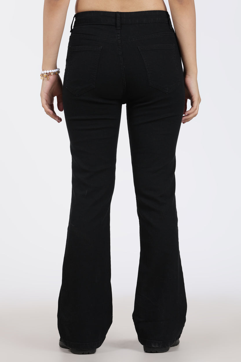 Black 5 Pocketed Regular Fit Jeans for Women - Image 5