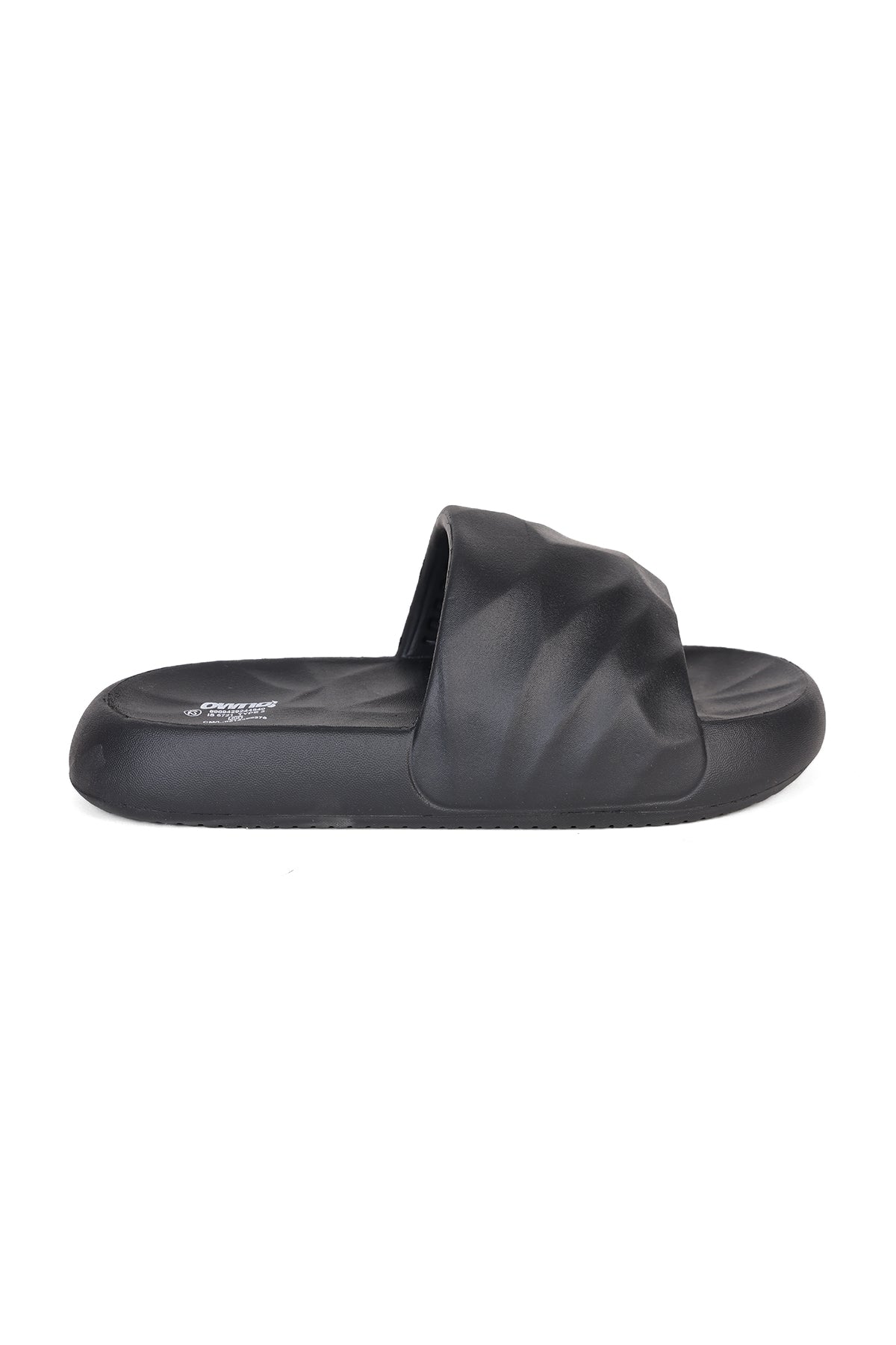 Black Textured Pool Slides for Men - Image 2