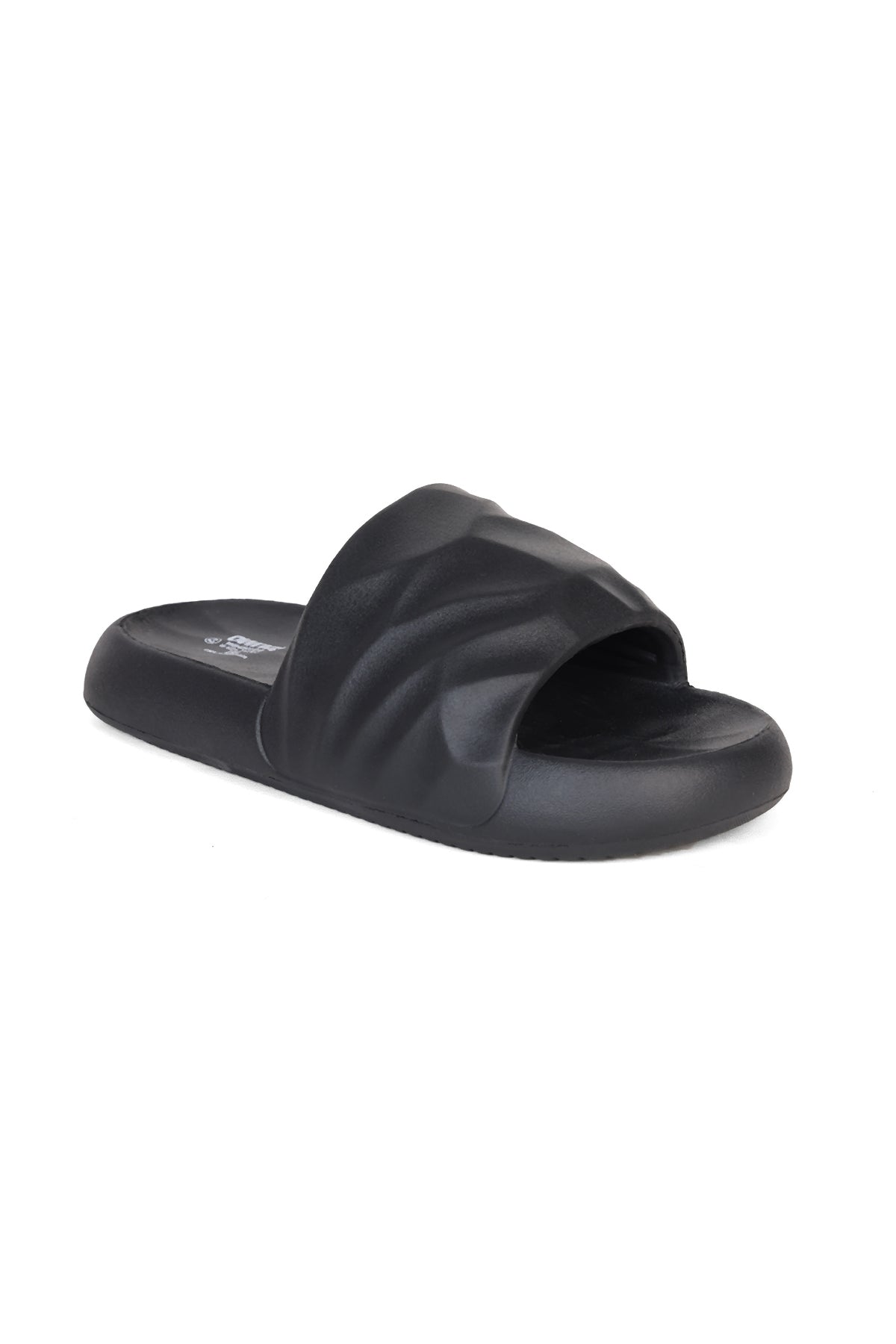Black Textured Pool Slides for Men - Image 3