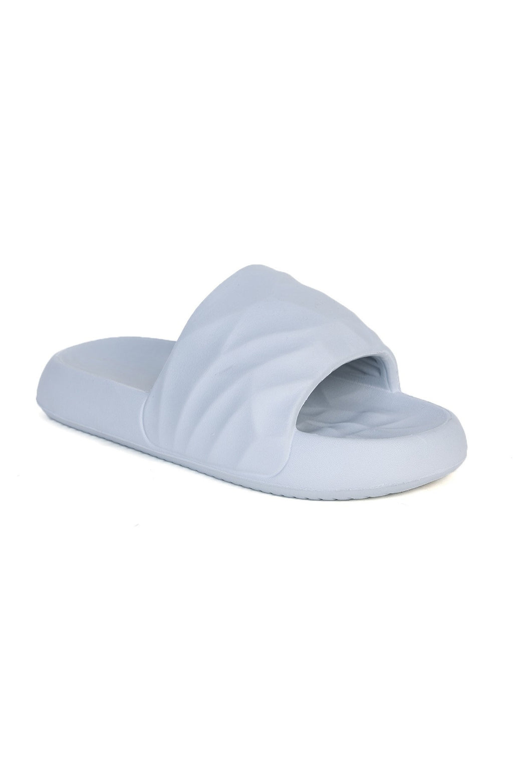 Light Grey Textured Pool Slides for Men - Image 3