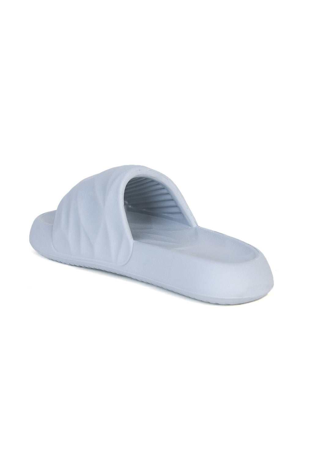 Light Grey Textured Pool Slides for Men - Image 4